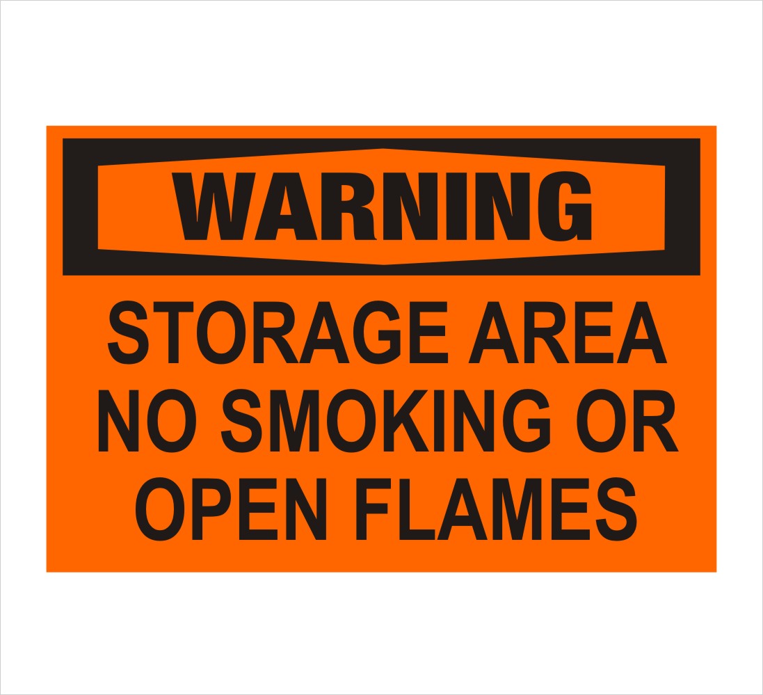Storage Area No Smoking or Flames Warning Decal – Powercall Sirens LLC
