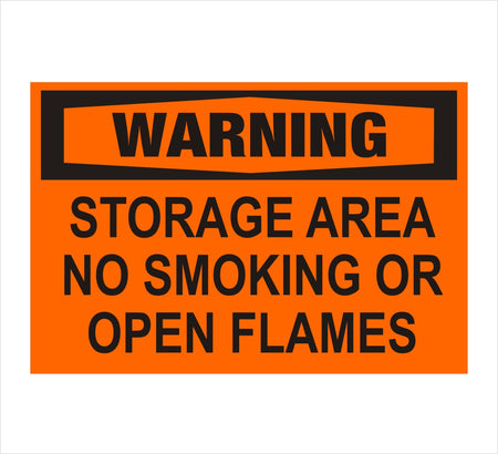 Storage Area No Smoking or Flames Warning Decal