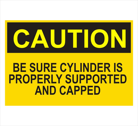 Properly Cap And Support Cylinder Caution Decal