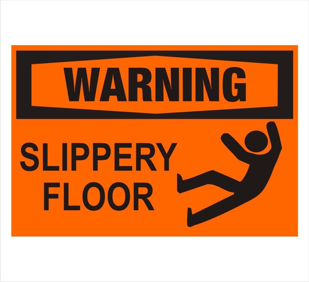Slippery Floor Warning Label Decal