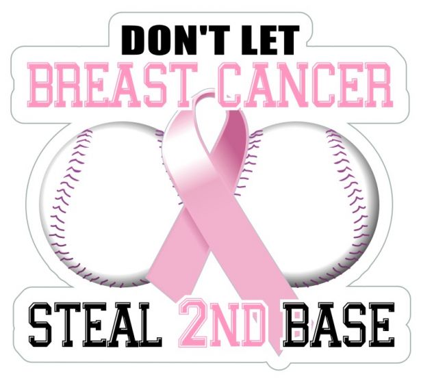 Steal 2nd Base Breast Cancer Decal - Powercall Sirens LLC