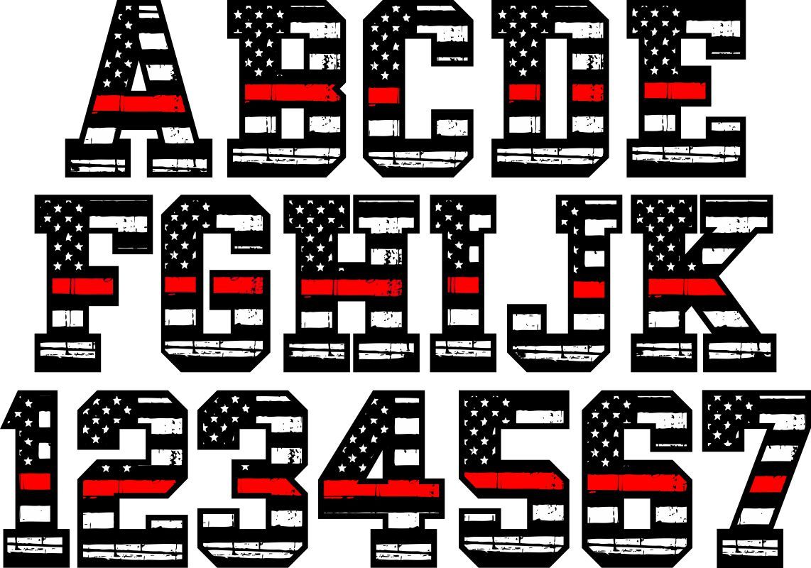 Thin Red Line Flag Letter & Number Decals – Powercall Sirens LLC