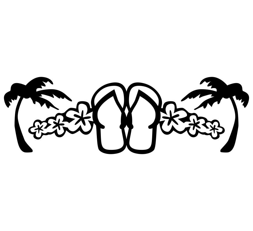 Trish Flip Flop Palm Tree Customer Decal