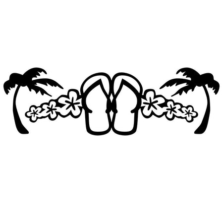 Trish Flip Flop Palm Tree Customer Decal