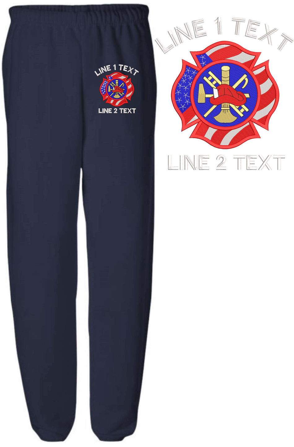 USA Style Maltese Embroidered Sweatpants - Powercall Sirens LLC