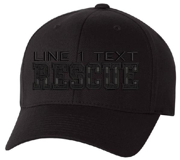USA RESCUE Style Blackout Embroidered Hat - Powercall Sirens LLC