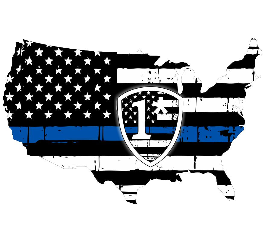 Thin Blue Line United States Police 1 Asterisk Decal