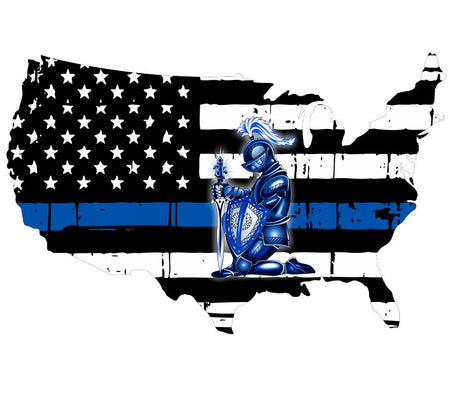 Thin Blue Line United States Kneeling Knight Decal