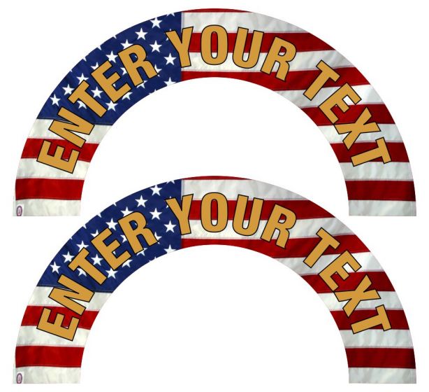 CUSTOM USA FLAG style Helmet Crescent Pair - Powercall Sirens LLC