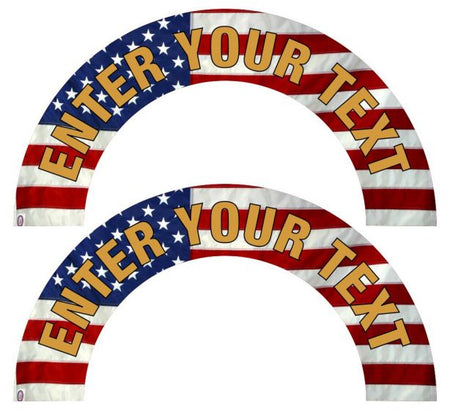 CUSTOM USA FLAG style Helmet Crescent Pair - Powercall Sirens LLC