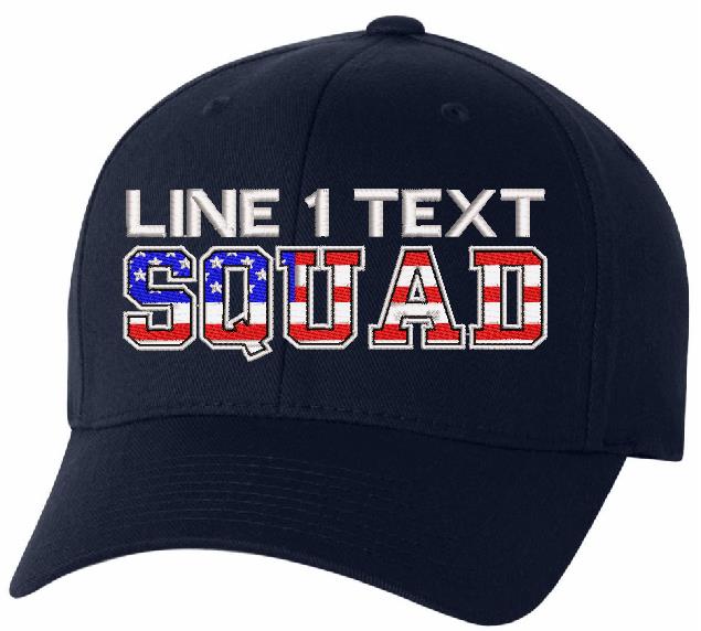 USA Squad Style Embroidered Flex Fit Hat - Powercall Sirens LLC