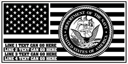 United States Navy USA Flag Handmade 23" x11" Flag Sign - Powercall Sirens LLC