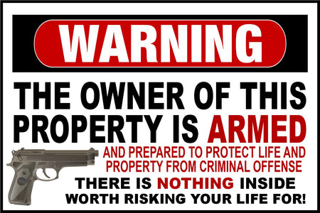 Warning Owner is Armed Customer Decal - Powercall Sirens LLC