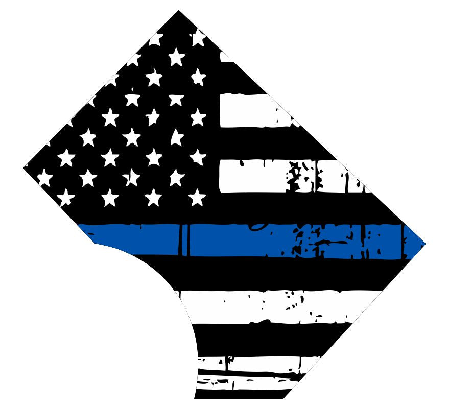 Thin blue line Washington DC Tattered Flag Decal