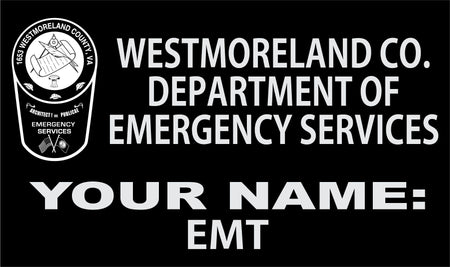 Westmoreland DES Engraved 6" x 3.5" Tag - Powercall Sirens LLC