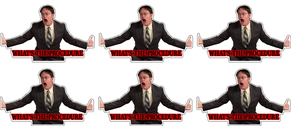 What's the Procedure Dwight Schrute Pack of 6 Decals