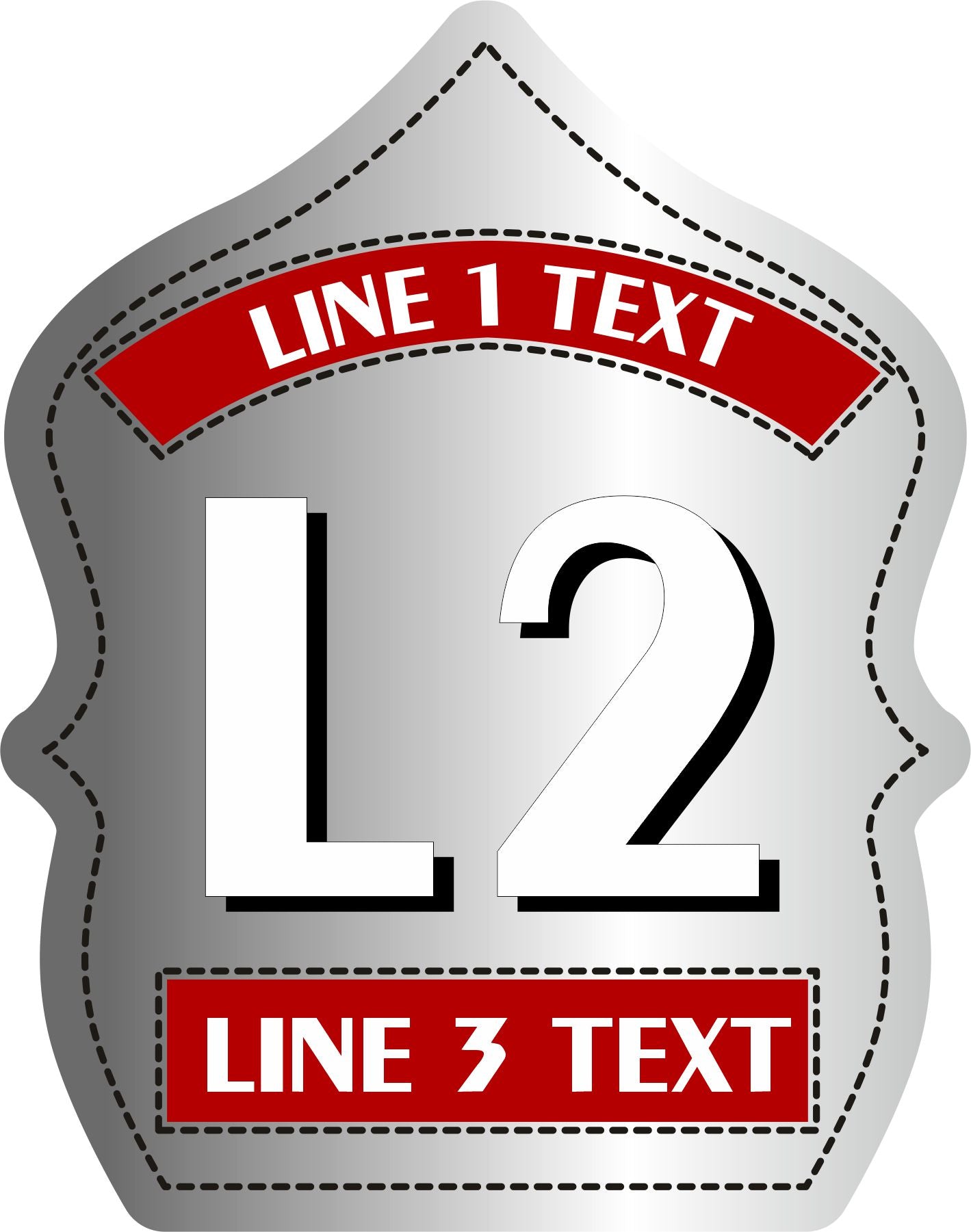 White Fade 3 Line Custom Powershield Decal - Powercall Sirens LLC