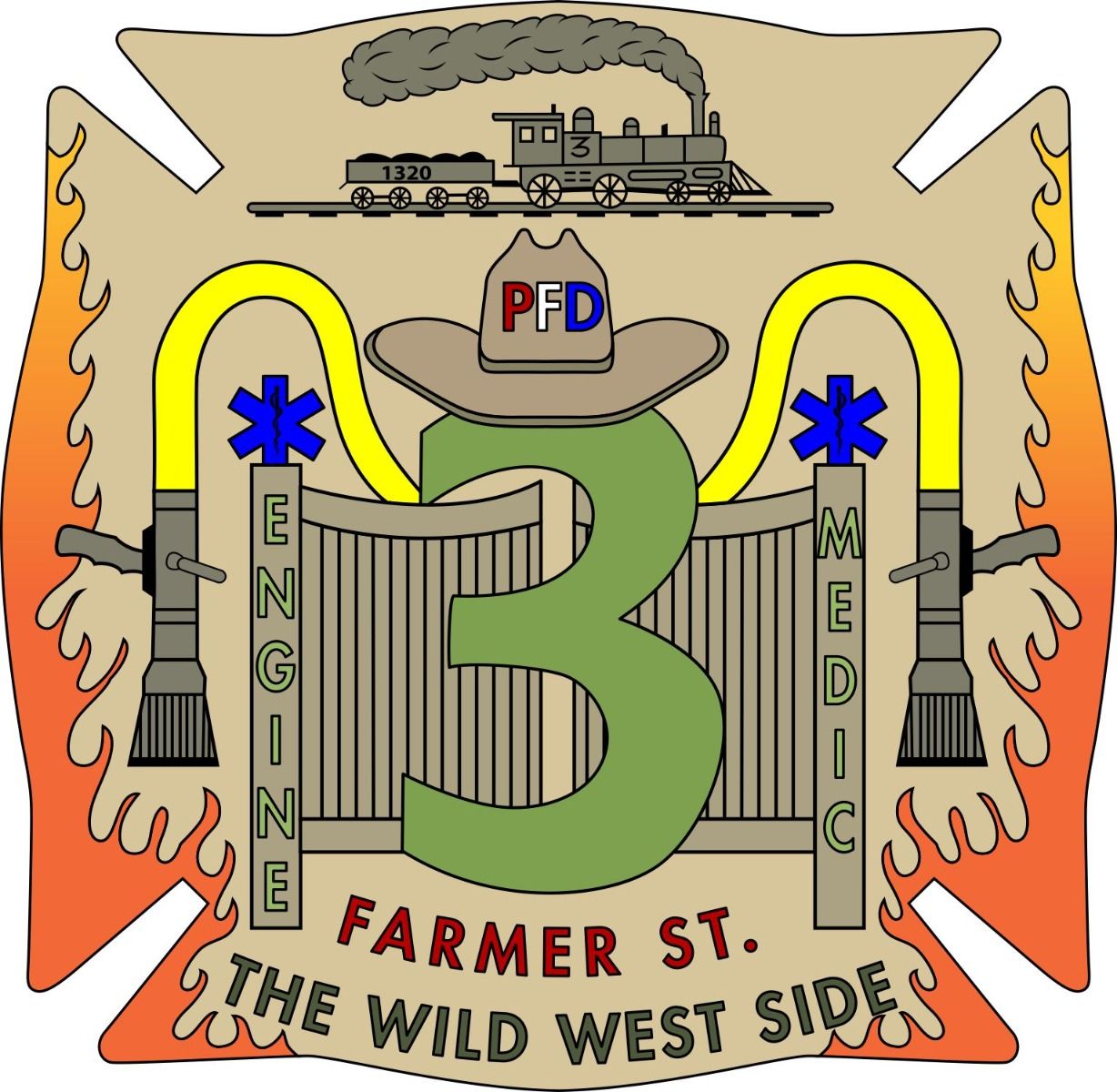 Farmer Street 3 Wild West  Customer Decal - Powercall Sirens LLC