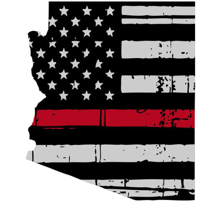 Arizona Tattered Flag Red Line Decal