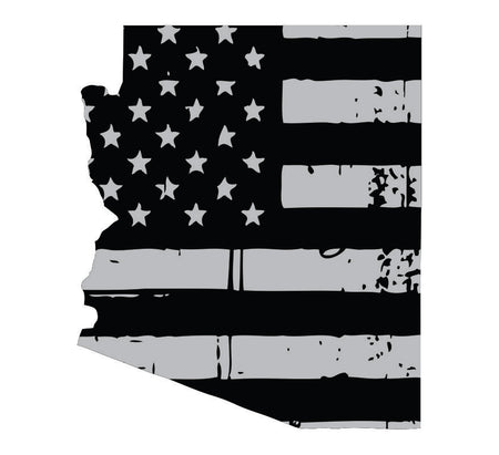 Arizona Black / Sliver Flag Decal