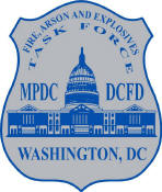 Fire, Arson and Explosives Task Force Washington DC Decal