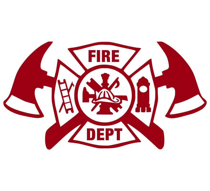 Fire Fighter Axe Maltese Cross Decal Powercall Sirens Llc 