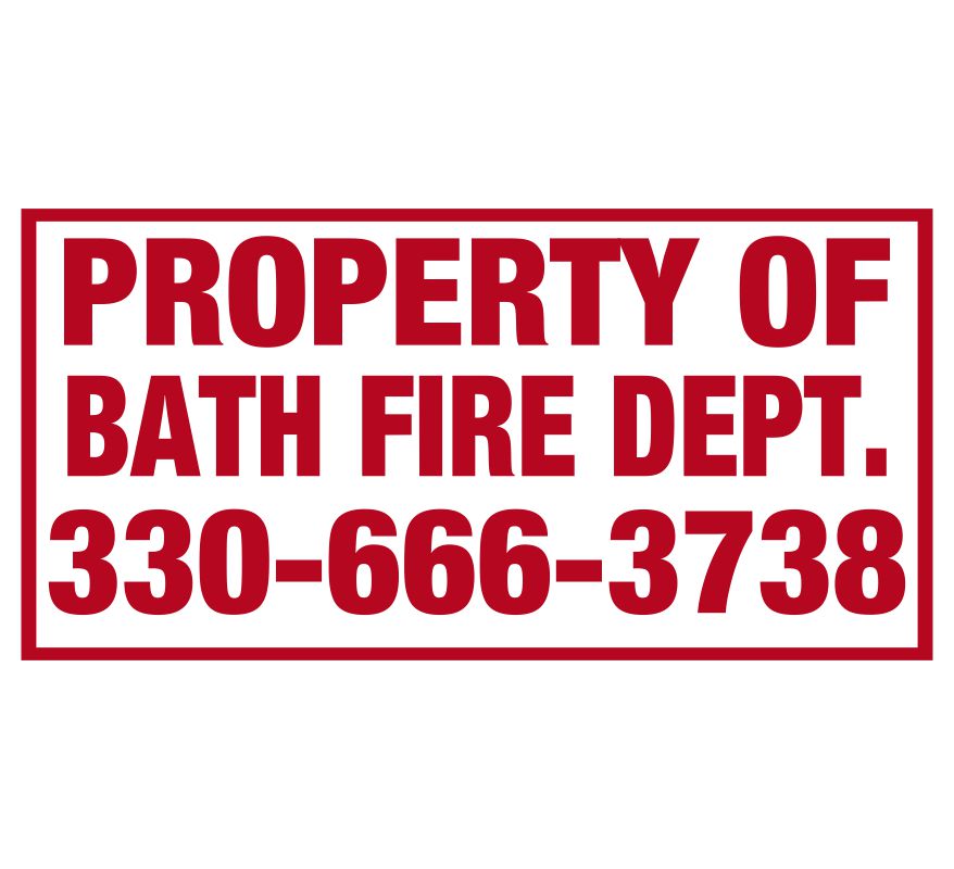 Bath Fire Dept Equipment Labels