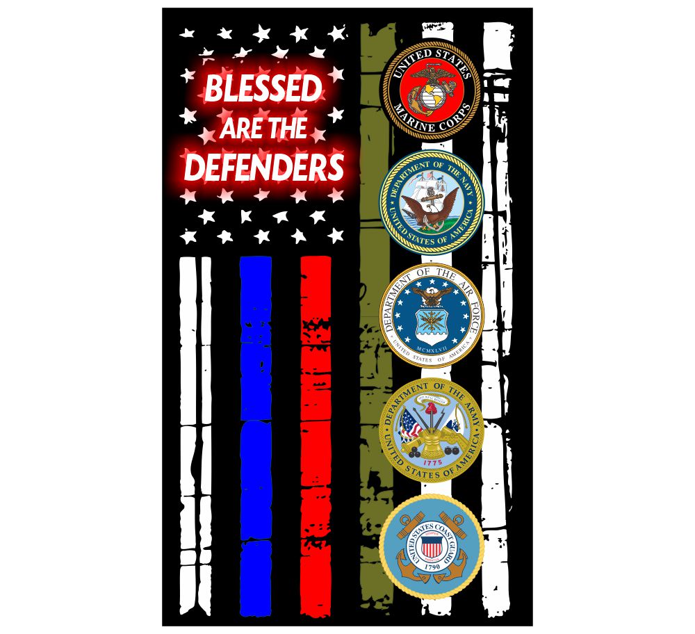 Blessed Are The Defenders Flag Decal - Powercall Sirens LLC