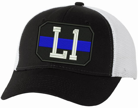 Trucker VC400 Adjustable Blue Line Badge Hat - Powercall Sirens LLC