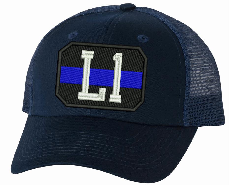 Trucker VC400 Adjustable Blue Line Badge Hat - Powercall Sirens LLC