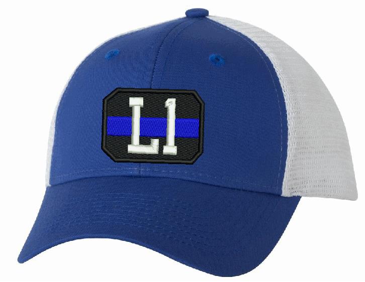 Trucker VC400 Adjustable Blue Line Badge Hat - Powercall Sirens LLC