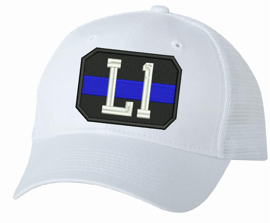 Trucker VC400 Adjustable Blue Line Badge Hat - Powercall Sirens LLC