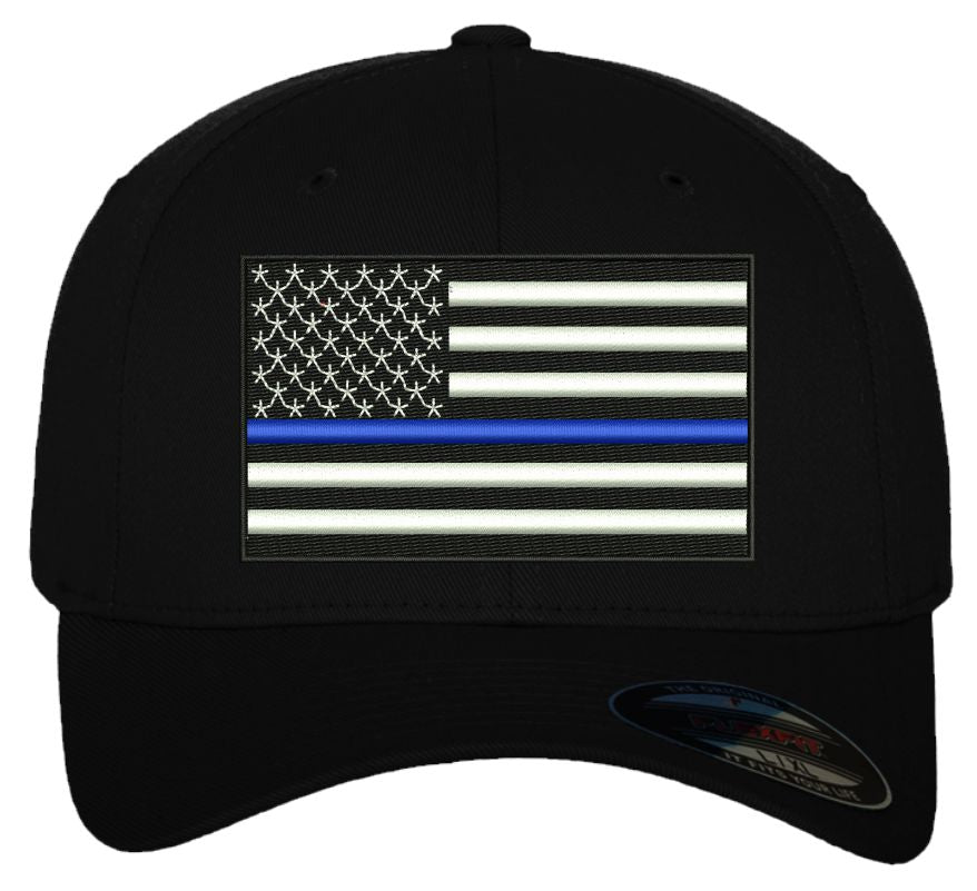 Thin blue line Embroidered USA Flag Hat Design