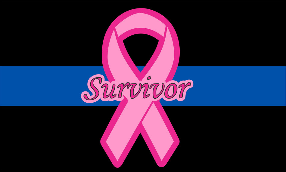 Blue Line Survivor Flag Decal - Powercall Sirens LLC