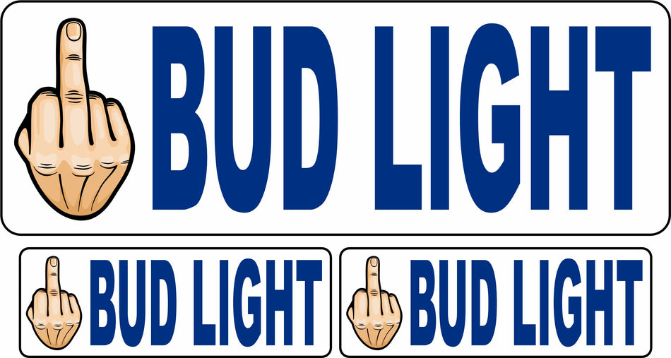 Middle Finger Boycott Bud Light Anti Beer Bumper Sticker Pack