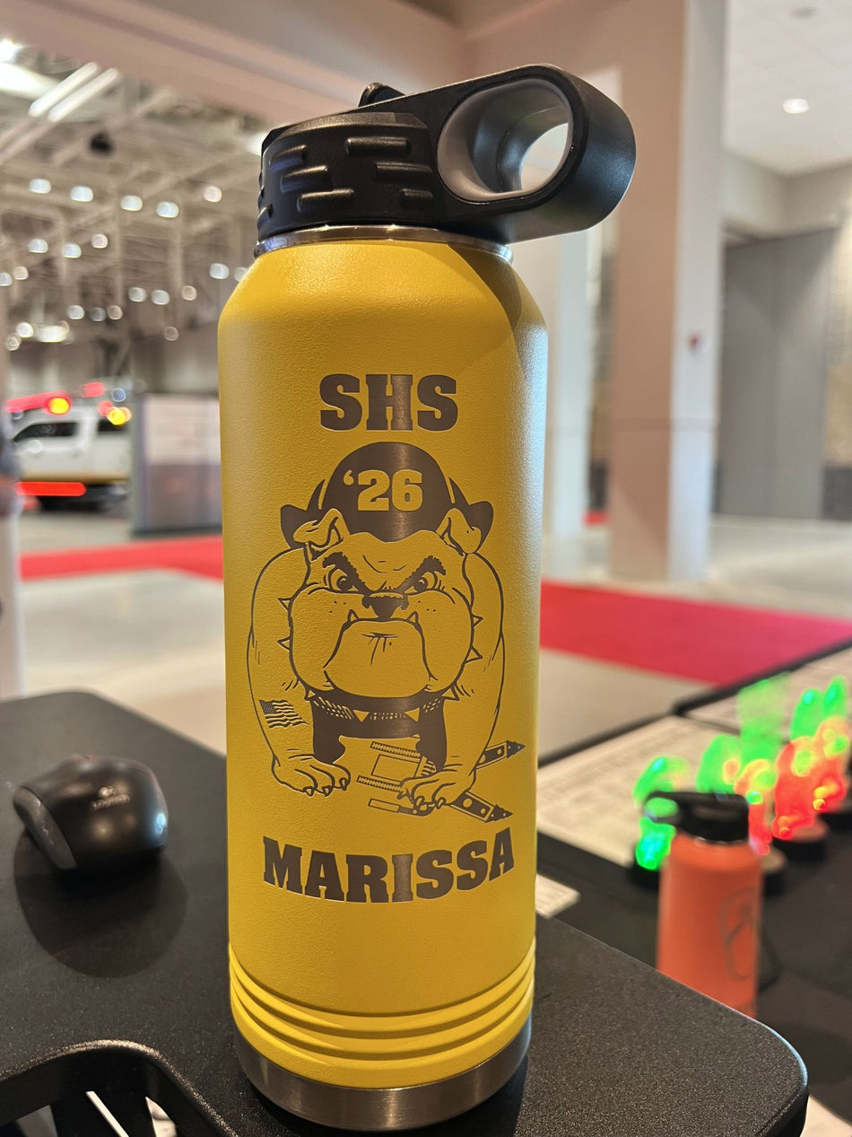 SHS Bulldog Marissa Custom Engraved 32oz. Water Bottle - Powercall Sirens LLC