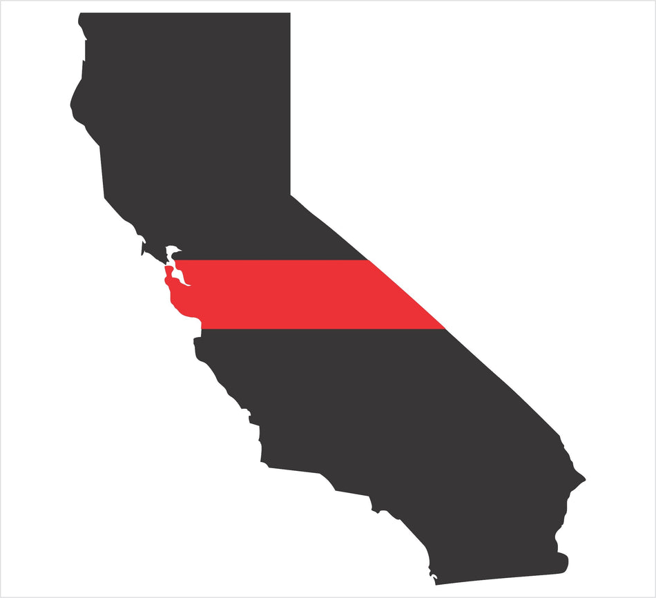 California Thin Red Line Decal - Powercall Sirens LLC