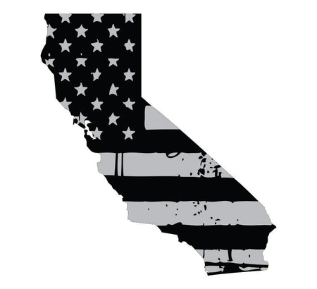 California Black / Sliver Flag Decal