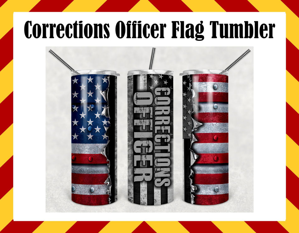 Stainless Steel Cup -  Corrections Office Flag Design Hot/Cold Cup
