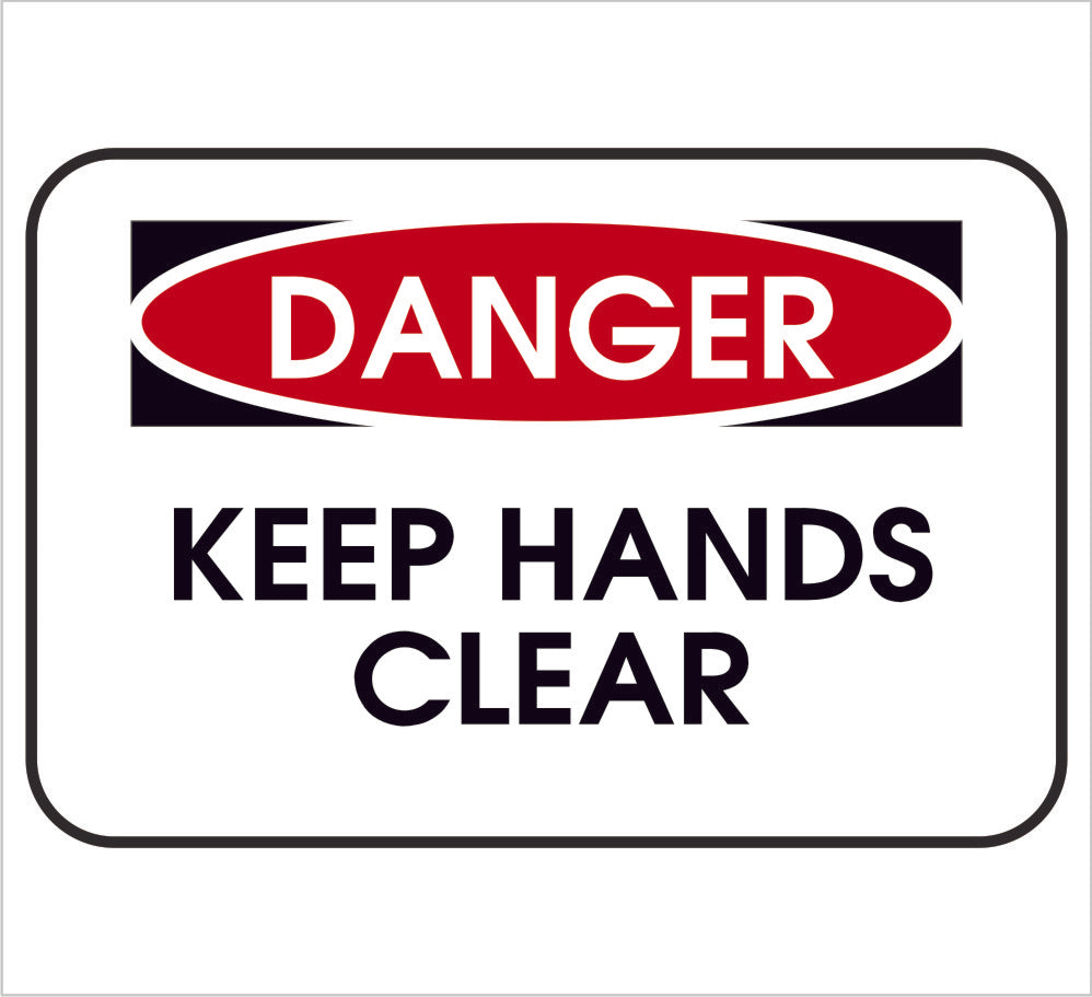 Keep Hands Clear Danger Decal