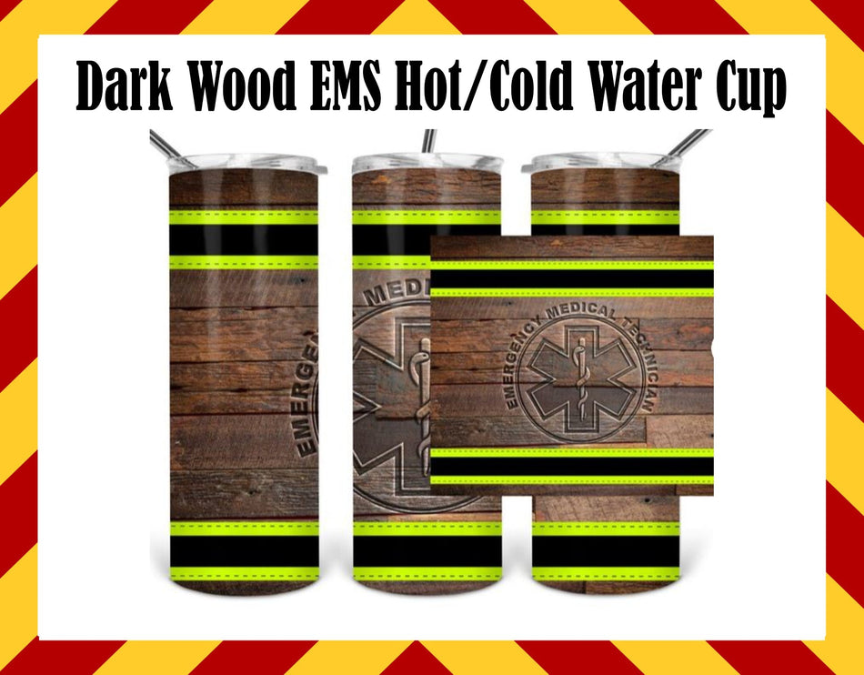 Stainless Steel Cup -  Dark wood EMS Medical Design Hot/Cold Cup