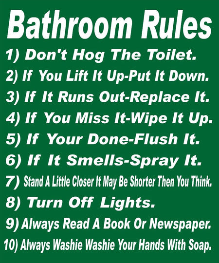Bathroom Rules KD Customer Decal - Powercall Sirens LLC