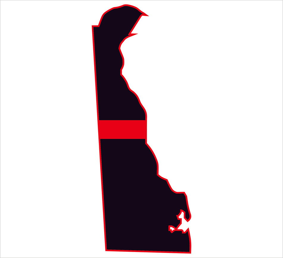 Delaware Thin Red Line Decal