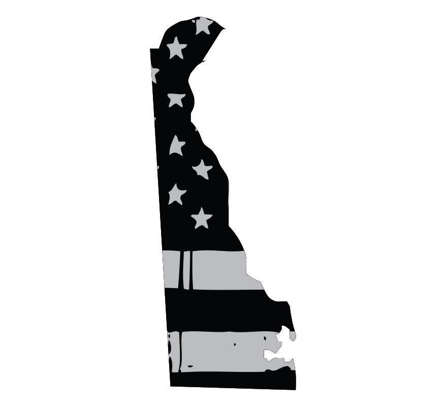 Delaware Black / Sliver Flag Decal