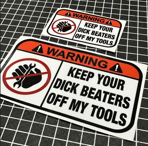 Window Sticker & Hard Hat Sticker -Warning Dick Beaters Pair of Decals ...