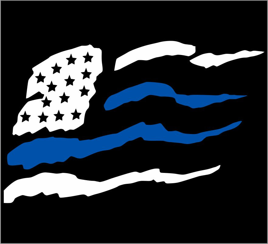 USA Flag with blue Stripe Firefighter window decal