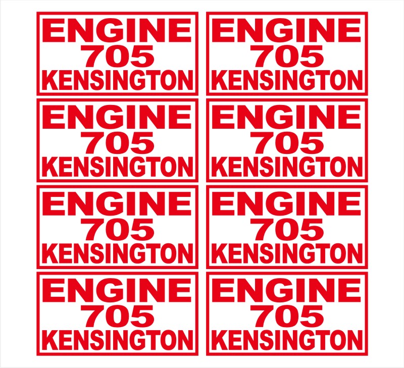 Kensington Engine 705 Equipment Labels