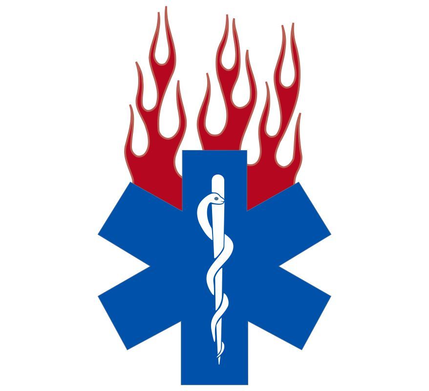 Star Of Life With Flames Decal - Powercall Sirens LLC
