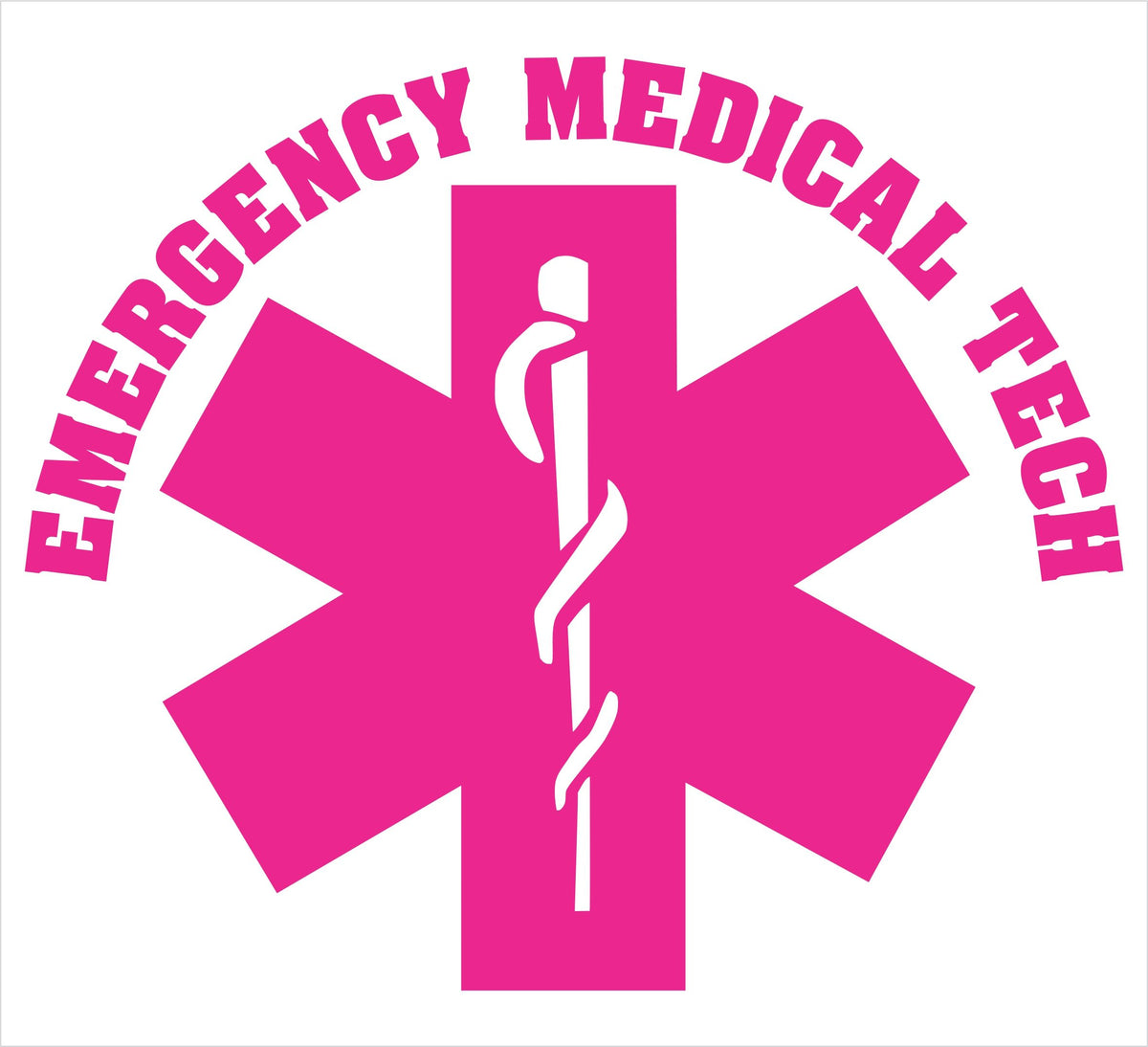 Emergency Medical Tech Pink Star Decal - Powercall Sirens LLC