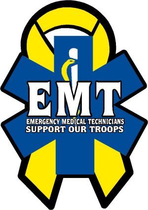 EMT Support Our Troops Ribbon Decal - Powercall Sirens LLC